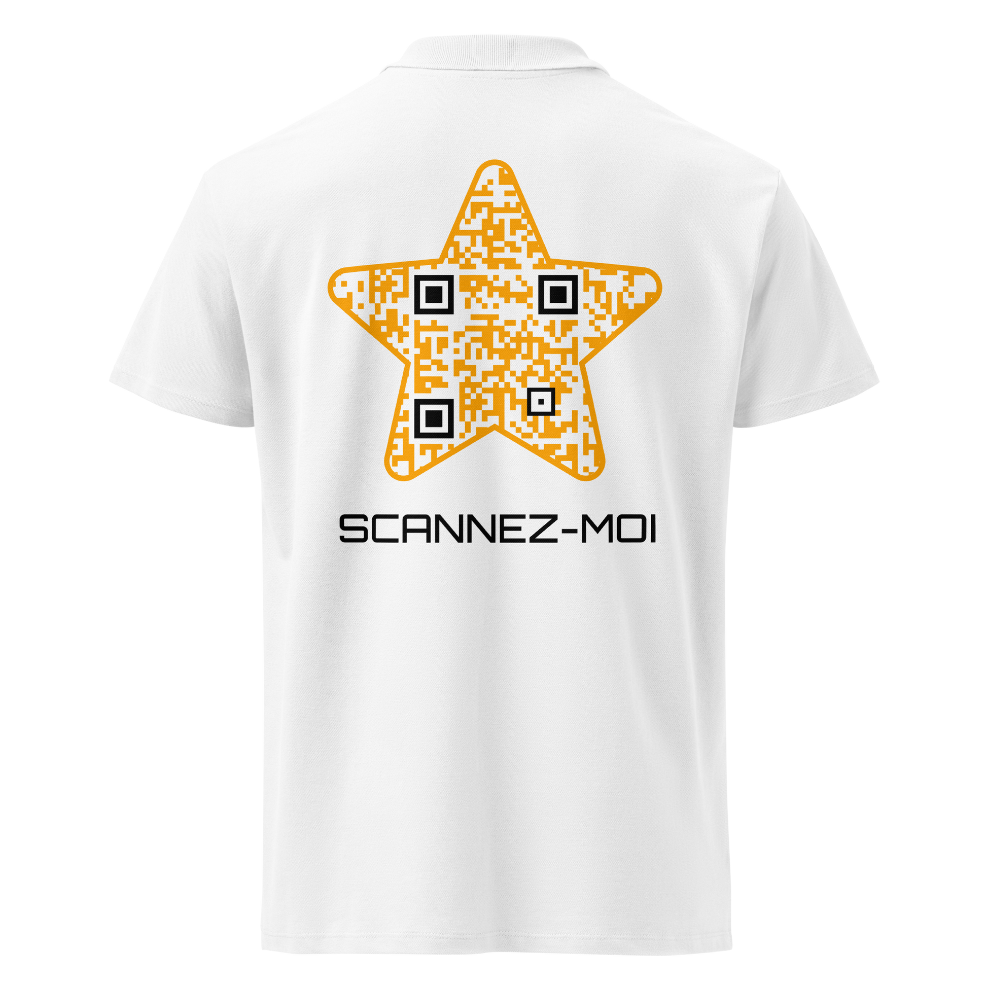 Polo QR Code élégant L’Étoile – dos avec QR code intégré