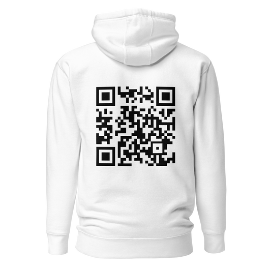 Sweat QR Code original Le Classic blanc – dos avec QR code central