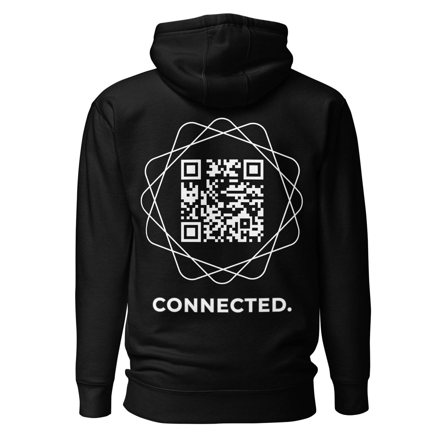 Sweat QR Code original Le Connected noir – dos avec QR code au centre