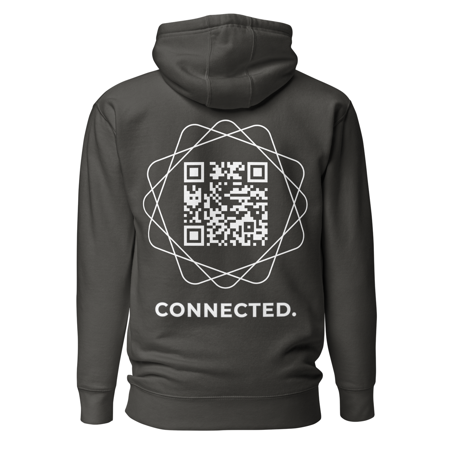 Sweat QR Code original Le Connected noir vintage – dos avec QR code central