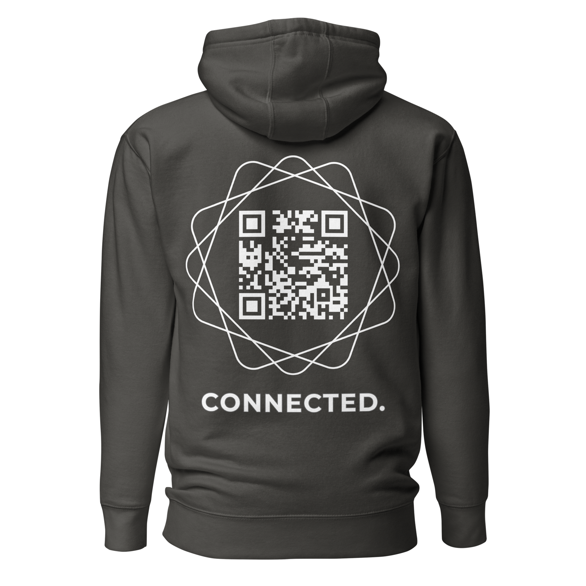 Sweat QR Code original Le Connected noir vintage – dos avec QR code central