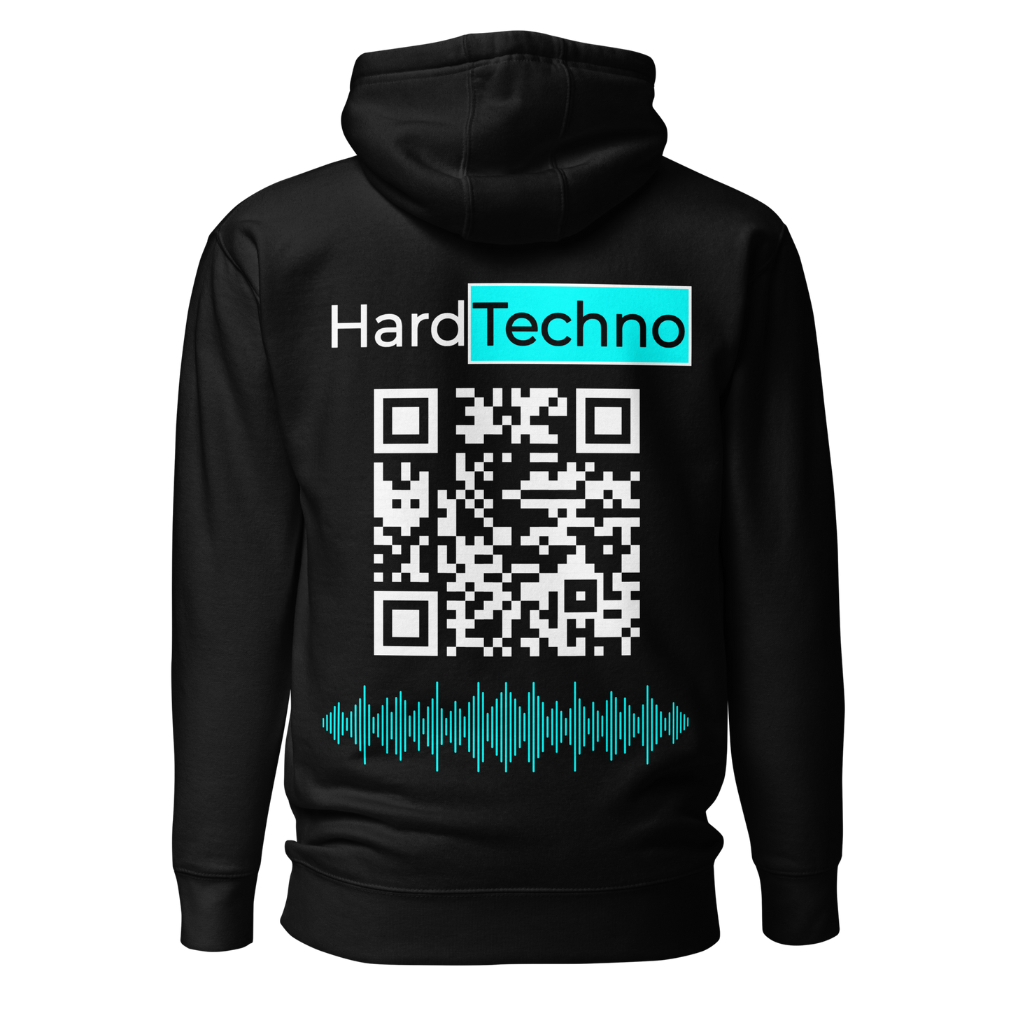 Sweat QR Code original Le Hard Techno bleu – dos avec QR code intégré