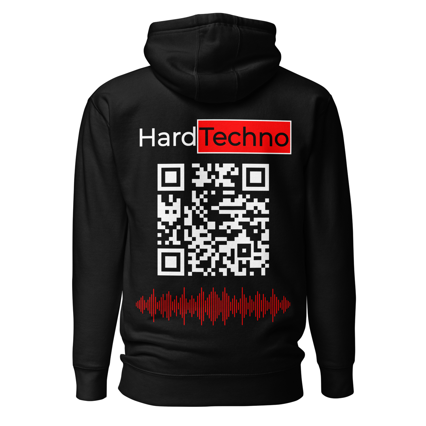 Sweat QR Code original Le Hard Techno rouge – dos avec QR code central