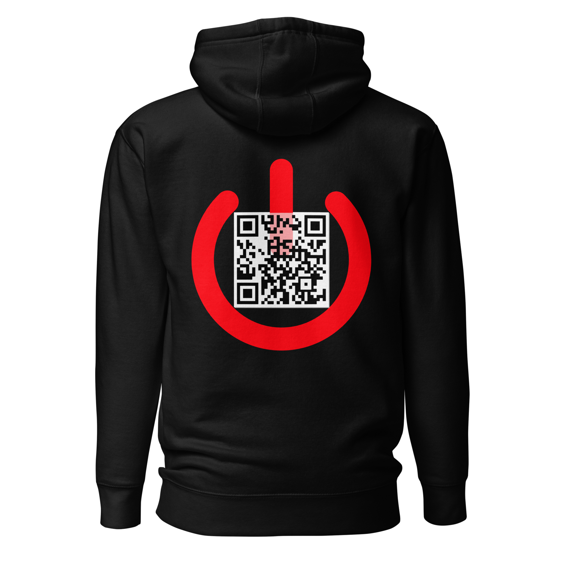 Sweat QR Code original Le Reboot noir – dos avec QR code central stylisé