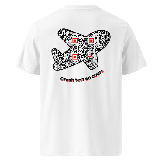 T-shirt QR Code personnalisé L’Avion – dos avec texte Crash test en cours