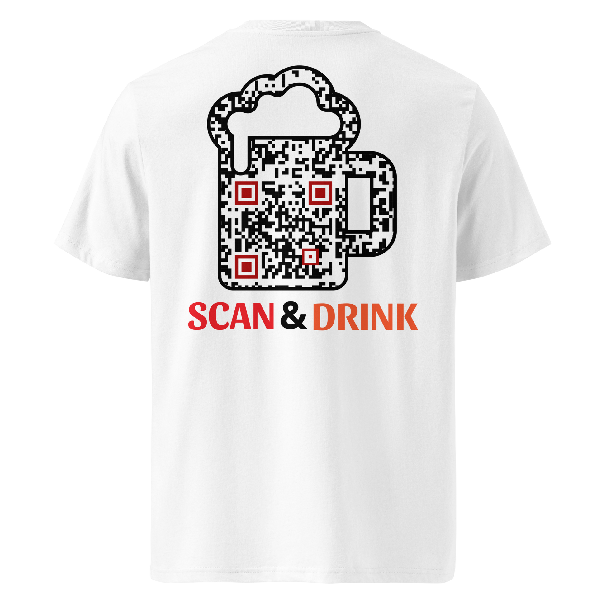 T-shirt QR Code personnalisé La Bière – dos avec texte Scan & Drink