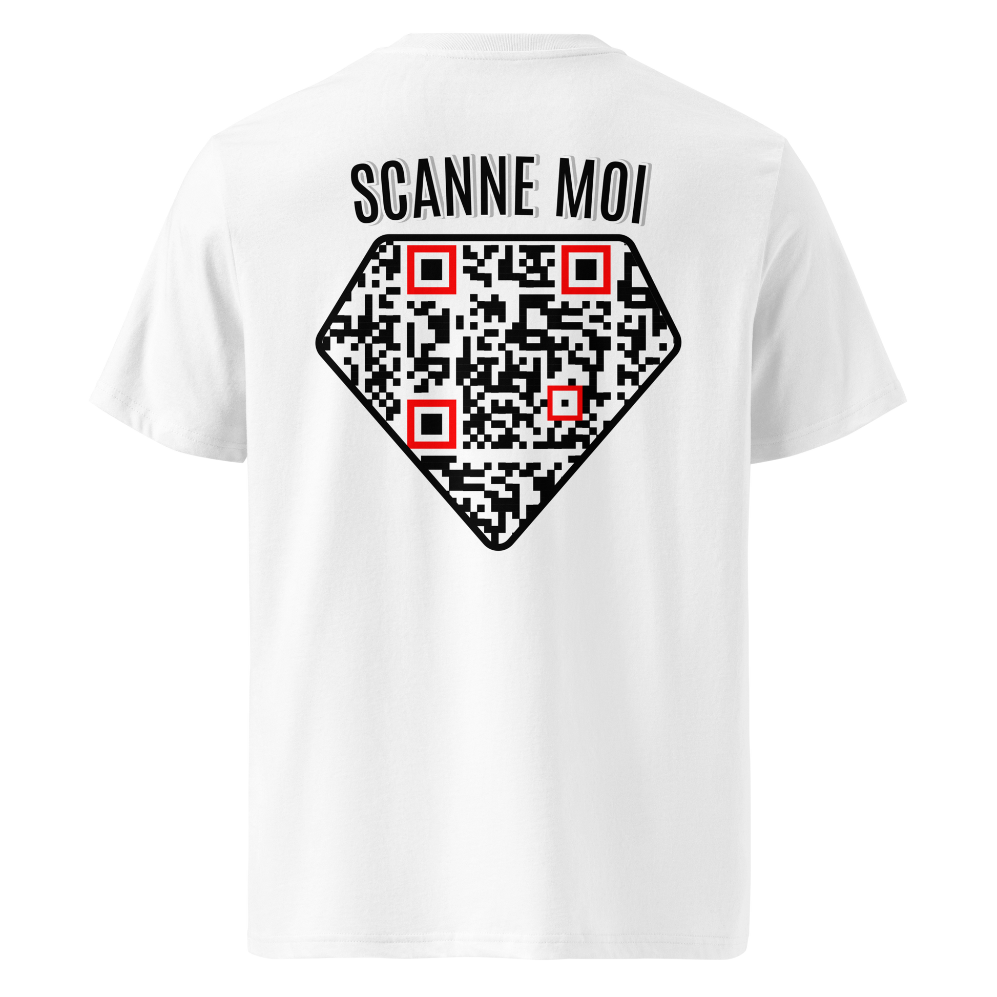 T-shirt QR Code personnalisé Le Diamant – dos avec texte Scanne moi