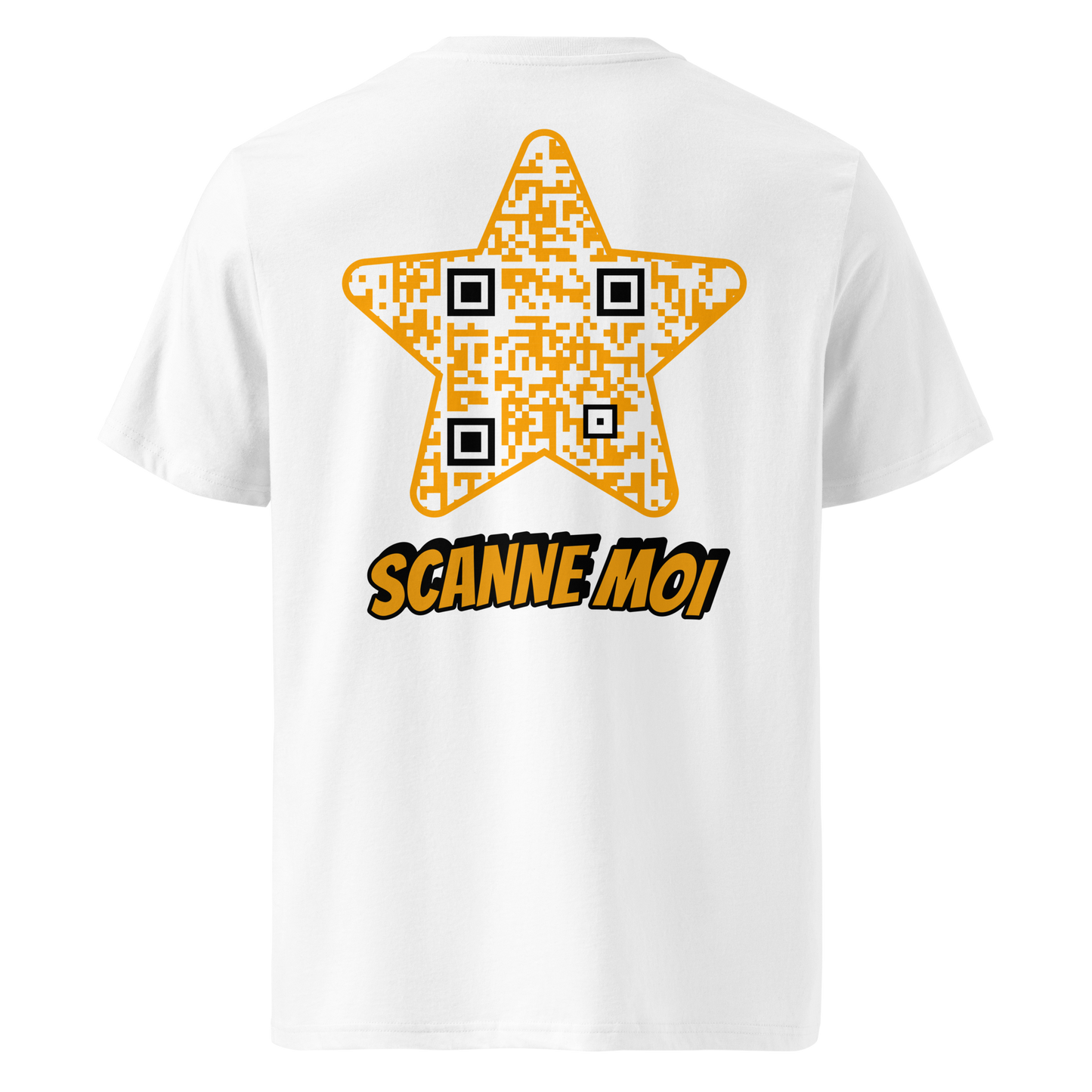 T-shirt QR Code personnalisé L’Étoile – dos avec texte Scanne moi