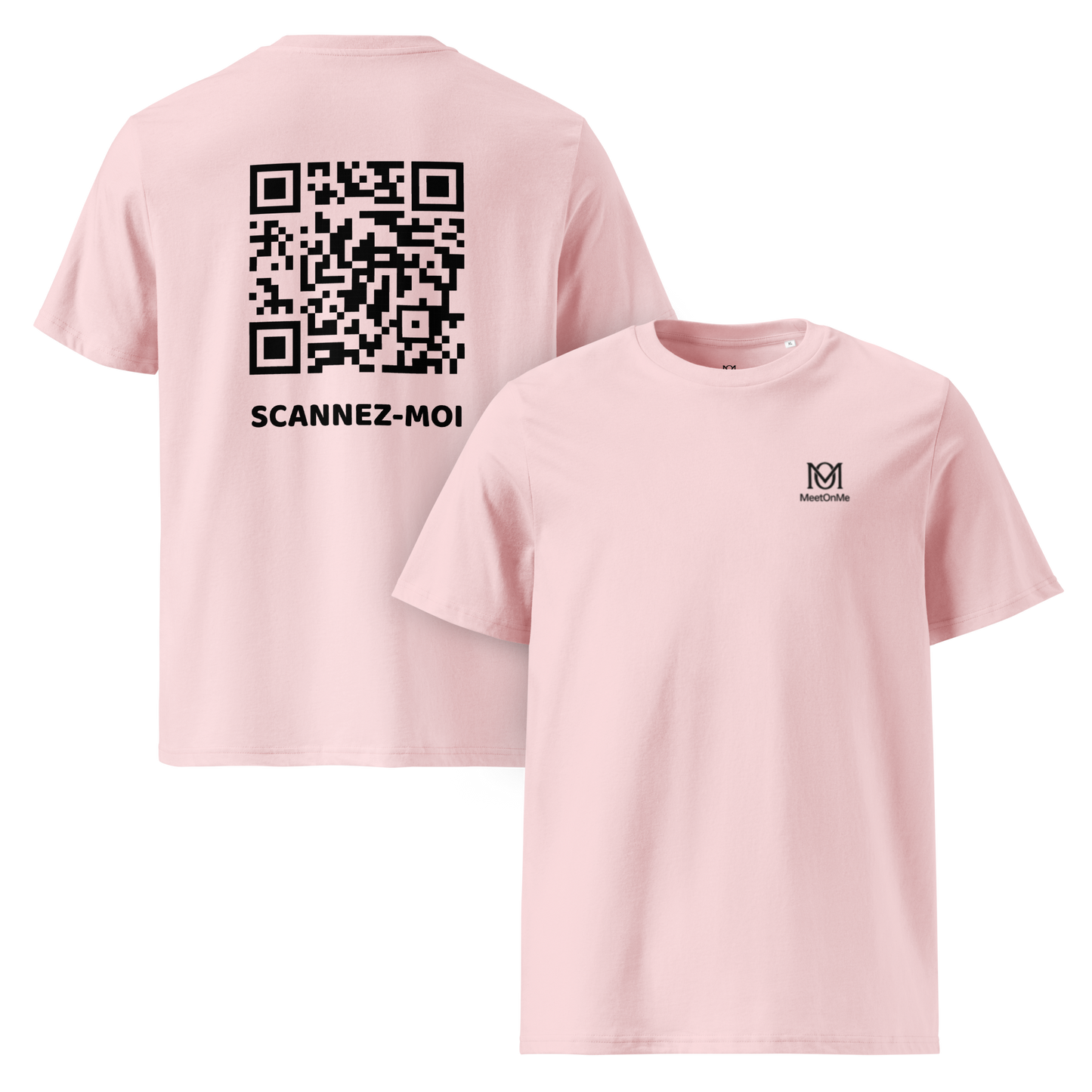 t-shirt qr code personnalisable rose le scannez-moi BIS