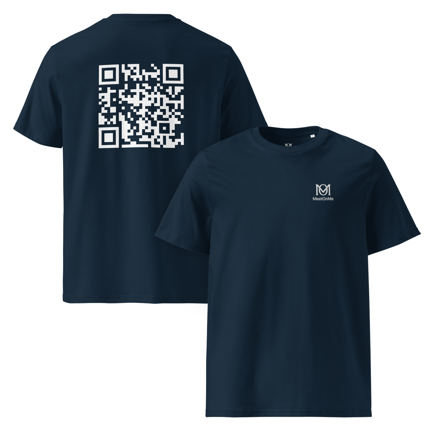 t-shirt qr code personnalisable bleu le classique