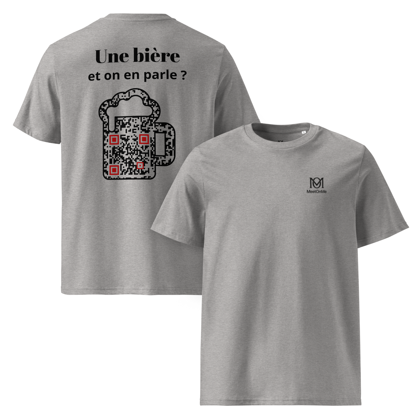 t-shirt qr code personnalisable gris la bière