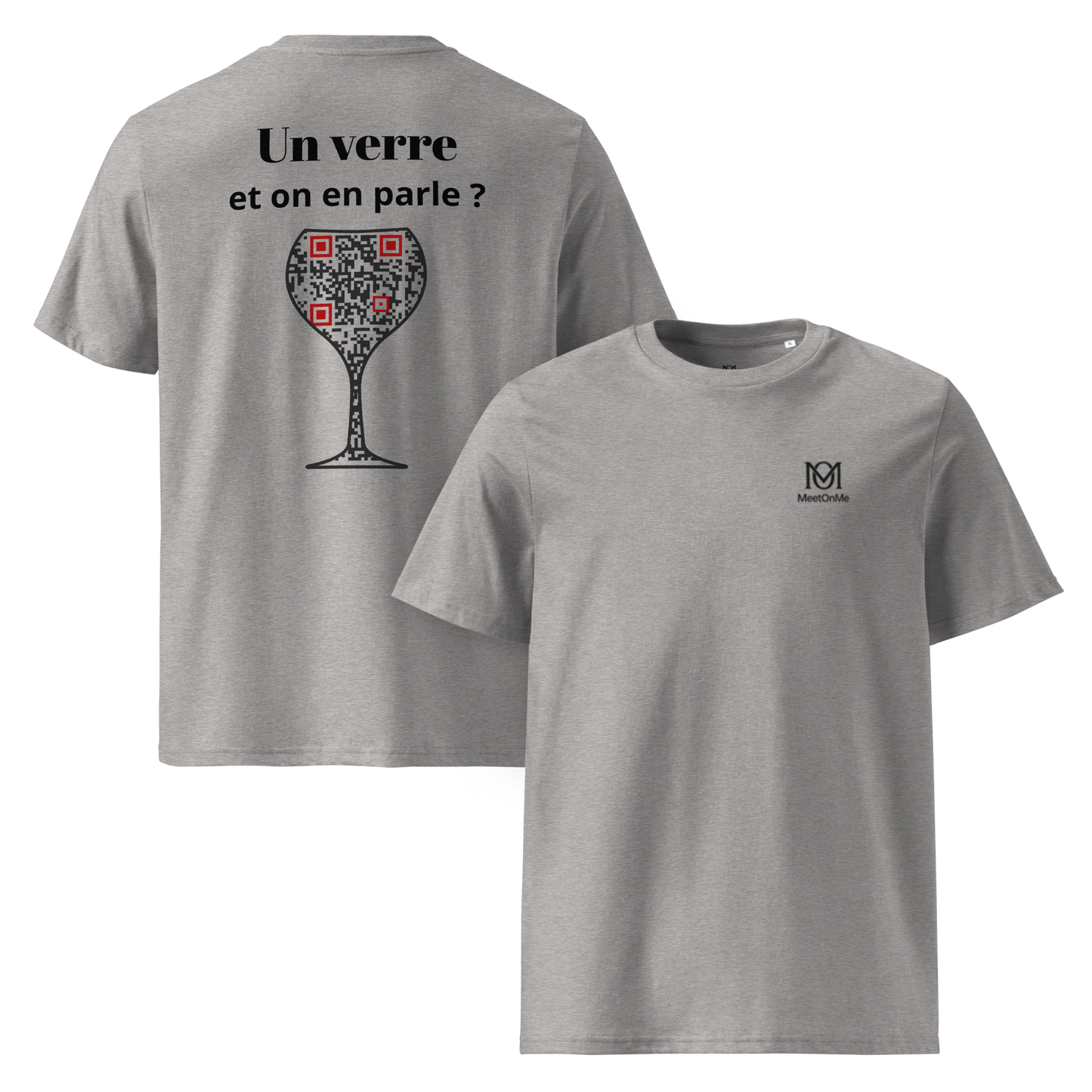 t-shirt qr code personnalisable gris le verre