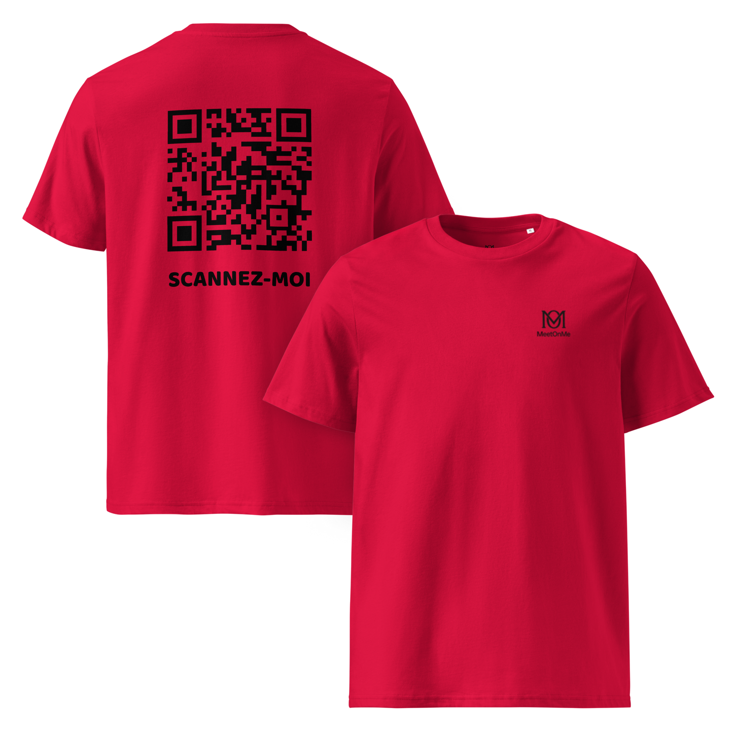 t-shirt qr code personnalisable rouge le scannez-moi BIS