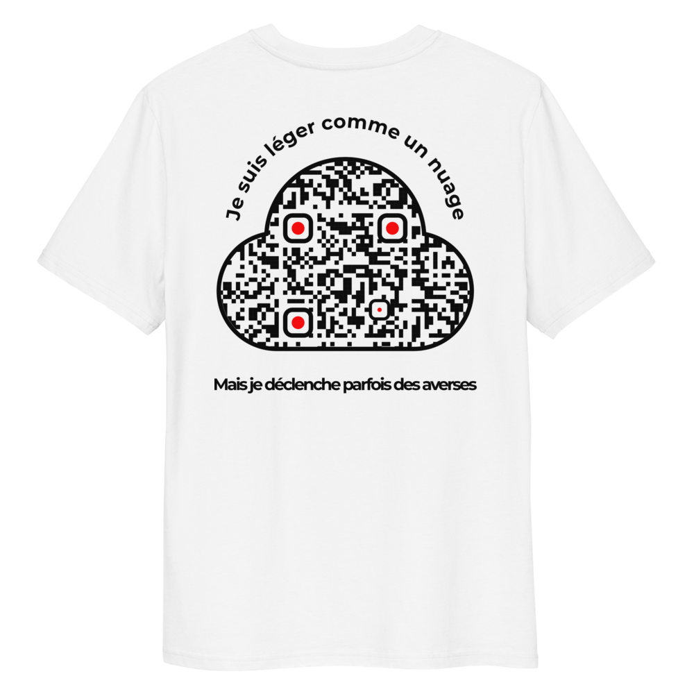 t-shirt unisexe Blanc qr code personnalisable le léger nuage