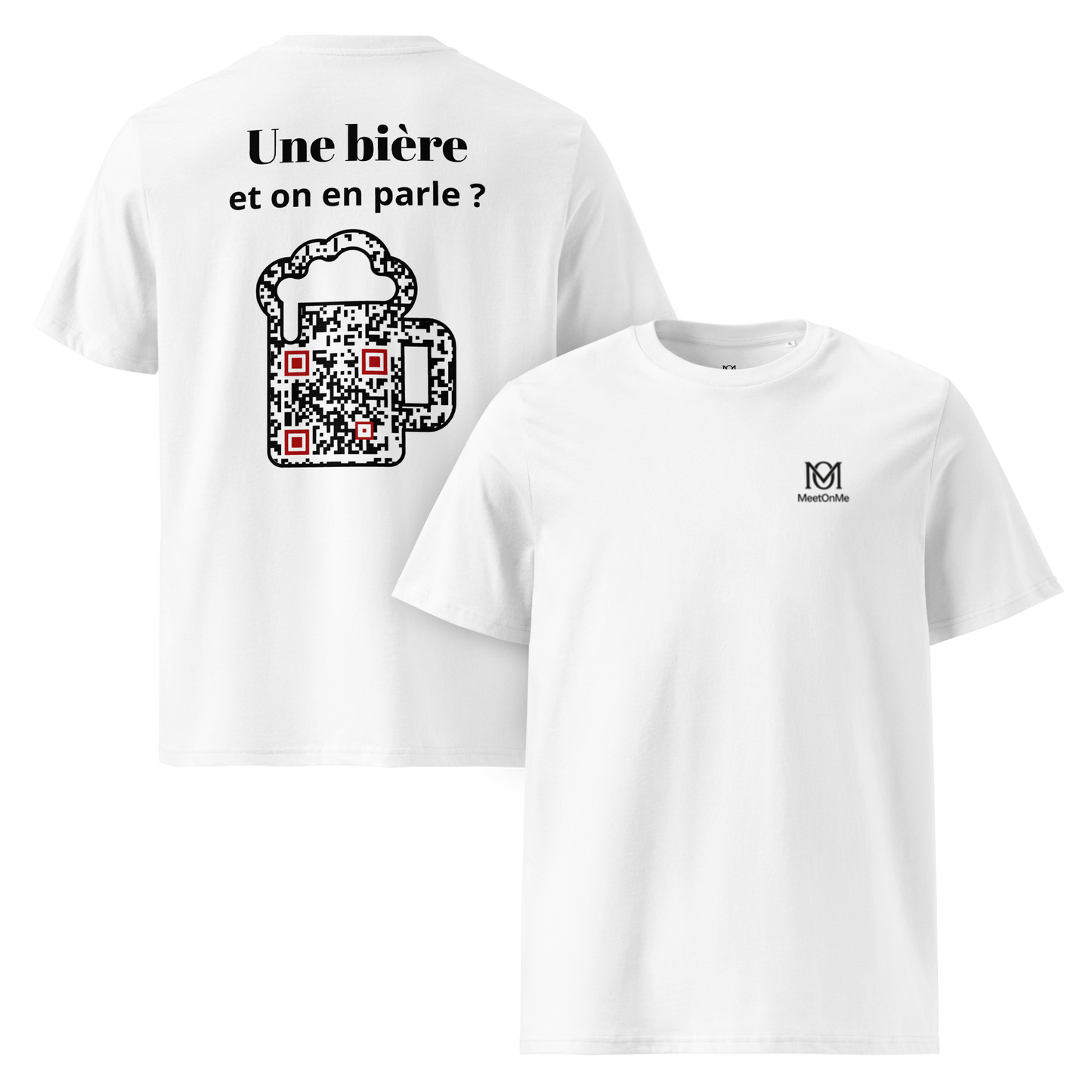 t-shirt qr code personnalisable blanc la bière