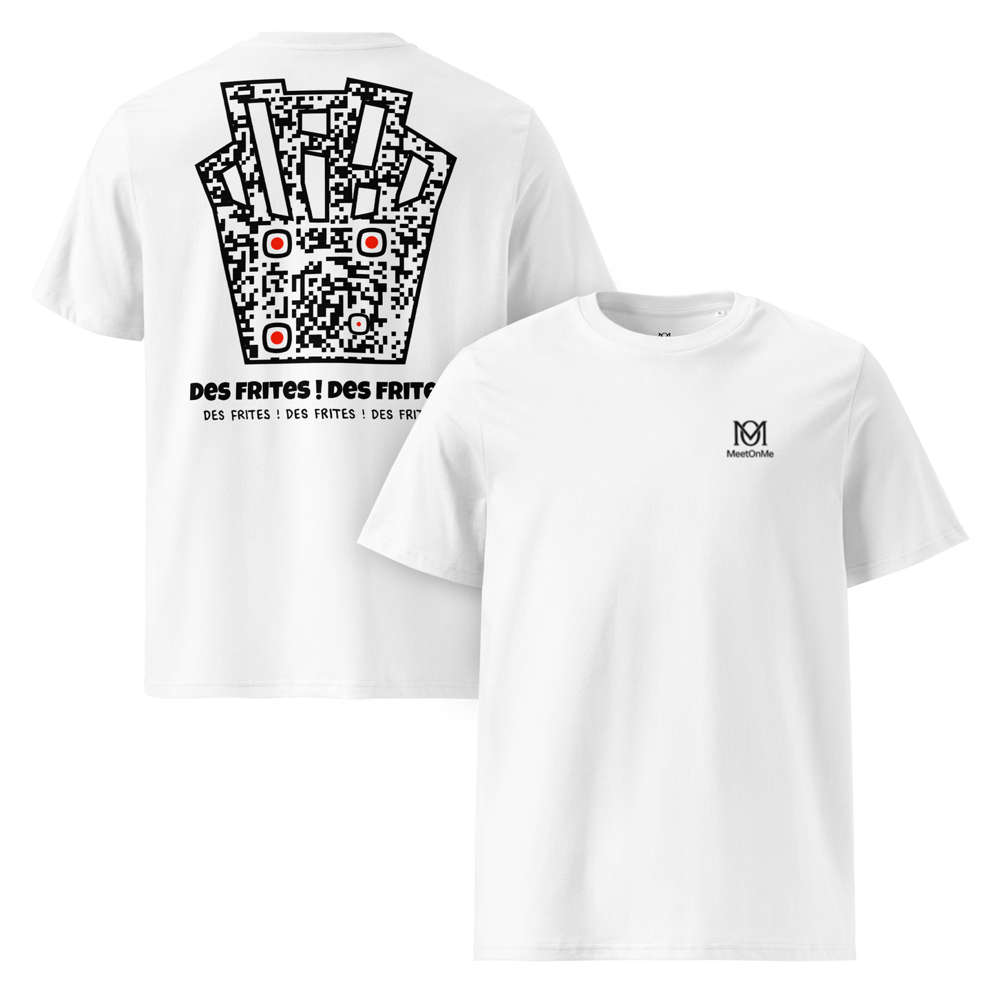 t-shirt blanc qr code personnalisable les frites