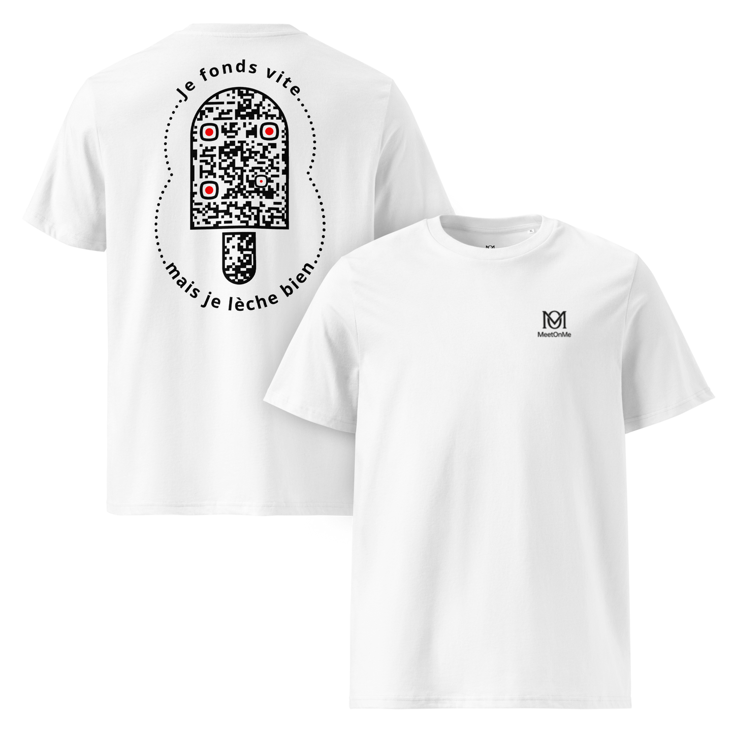 t-shirt unisexe blanc qr code personnalisable le fondant