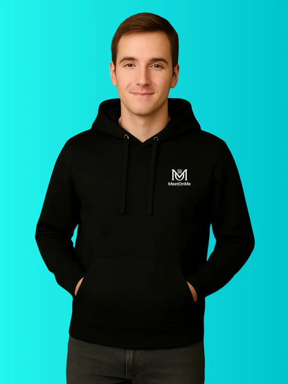 Sweat QR Code Noir – Porté Homme avant