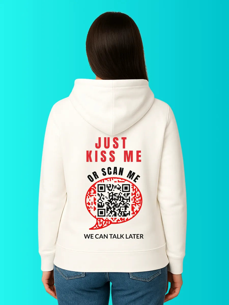 Sweat QR Code Le Plan B Blanc – porté femme dos