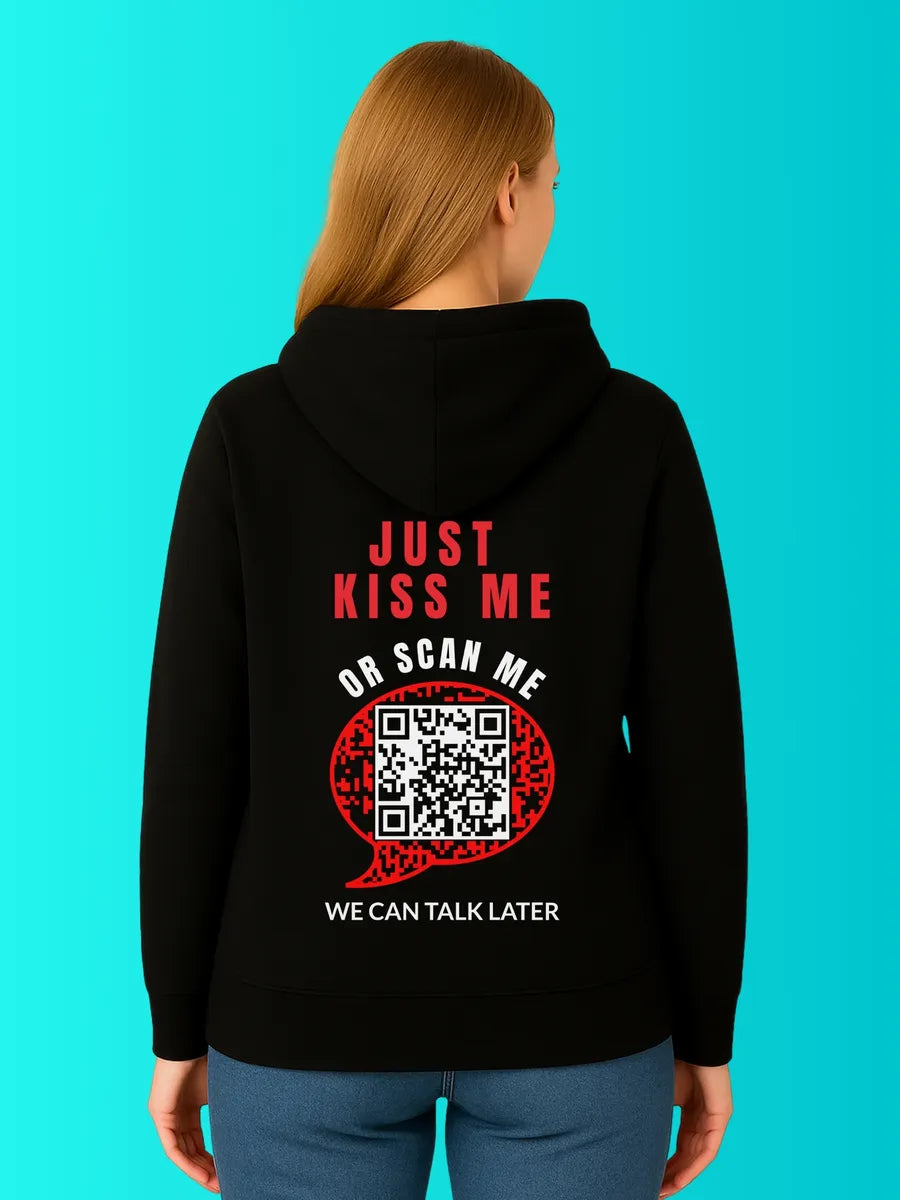 Sweat QR Code Le Plan B Noir – porté femme dos