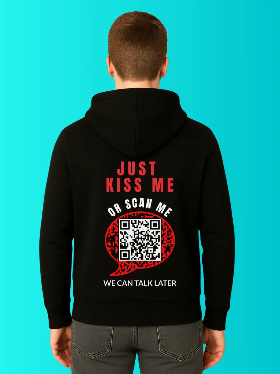 Sweat QR Code Le Plan B Noir – porté homme dos