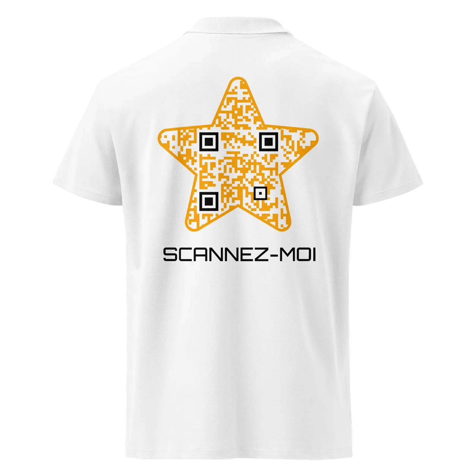 Polo QR Code élégant L’Étoile – dos avec QR code intégré