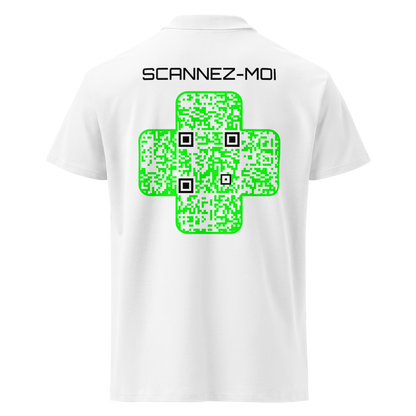 Polo QR Code original La Croix Verte – dos avec QR code intégré