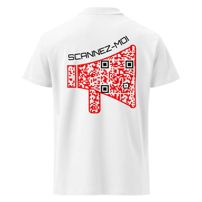 Polo QR Code original Le Mégaphone – dos avec QR code intégré