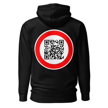 Sweat QR Code original L’Interdit noir – dos avec QR code central stylisé