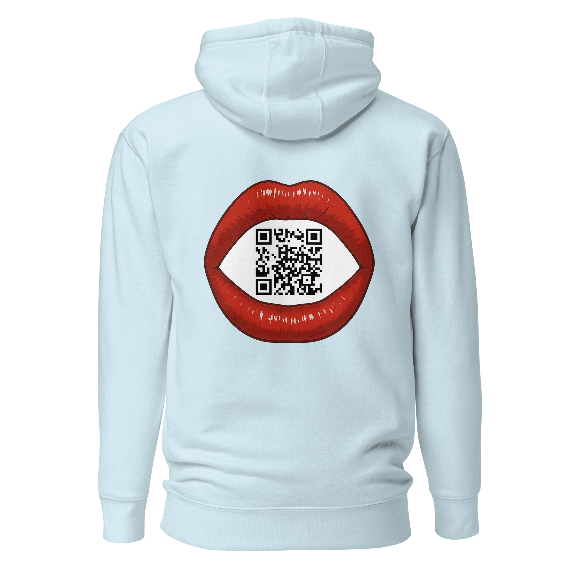 Sweat QR Code original La Bouche bleu – dos sans phrase