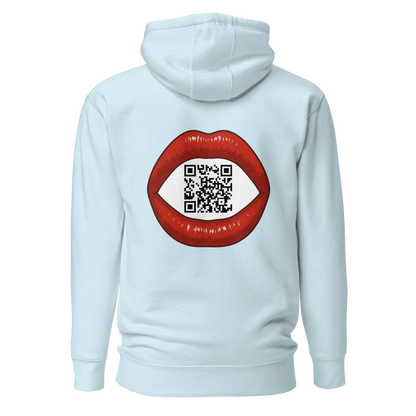 Sweat QR Code original La Bouche bleu – dos sans phrase