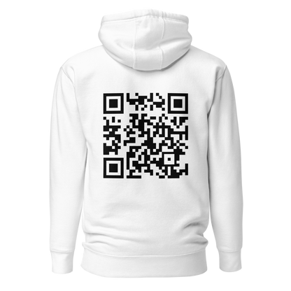 Sweat QR Code original Le Classic blanc – dos avec QR code central