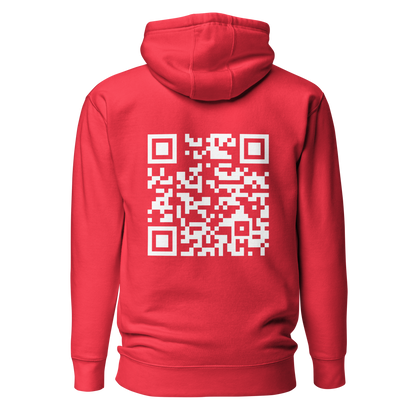 Sweat QR Code original Le Classic rouge – dos avec QR code centré