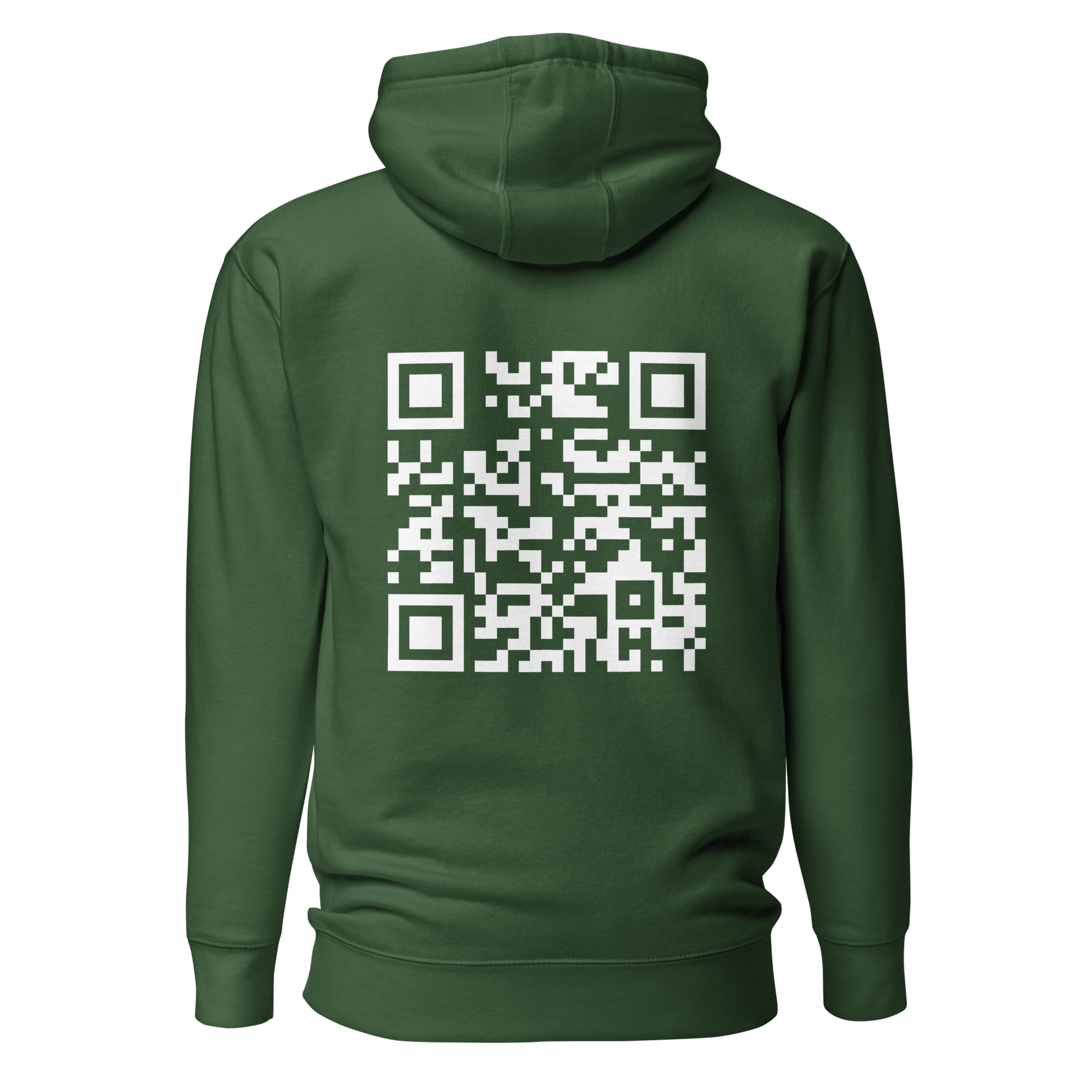 Sweat QR Code original Le Classic vert forêt – dos avec QR code intégré