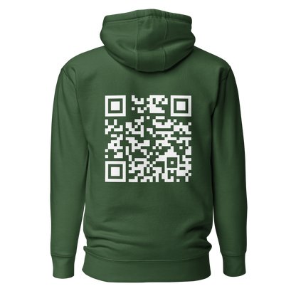 Sweat QR Code original Le Classic vert forêt – dos avec QR code intégré