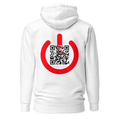 Sweat QR Code original Le Reboot blanc – dos avec QR code intégré et design épuré