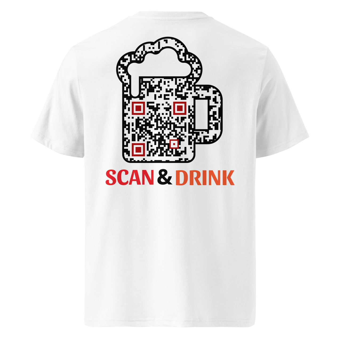 T-shirt QR Code personnalisé La Bière – dos avec texte Scan & Drink