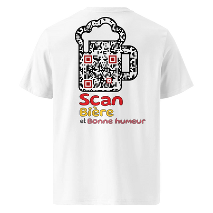 T-shirt QR Code personnalisé La Bière – dos avec texte Scan bière et bonne humeur