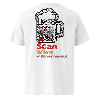 T-shirt QR Code personnalisé La Bière – dos avec texte Scan bière et bonne humeur