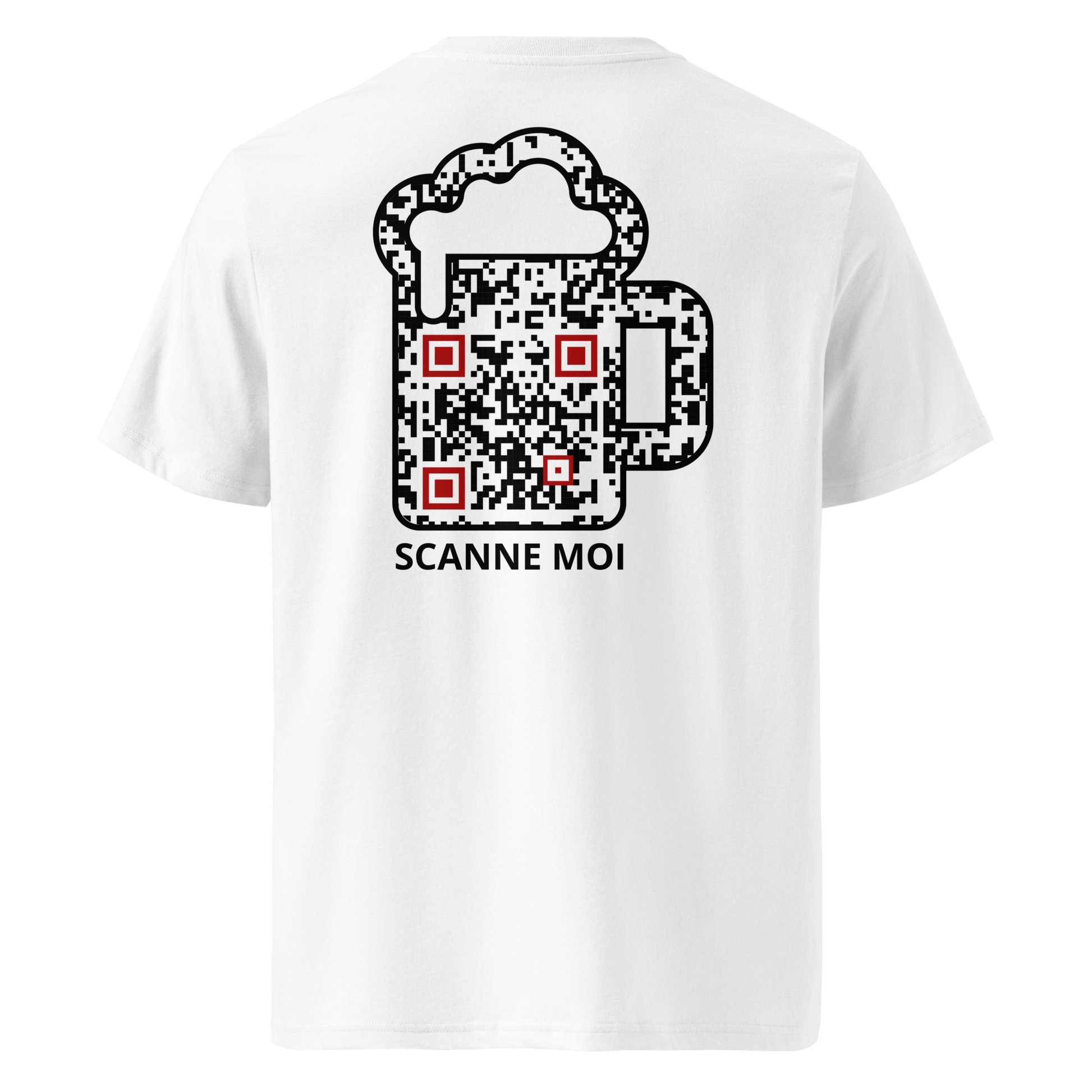 T-shirt QR Code personnalisé La Bière – dos avec texte Scanne moi