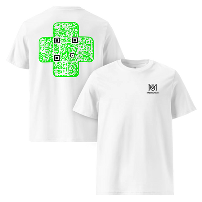 T-shirt QR Code personnalisé La Croix Verte – sans phrase - vue avant et arrière