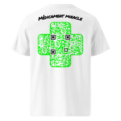 T-shirt QR Code personnalisé La Croix Verte – dos avec texte Médicament miracle
