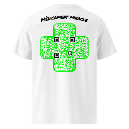 T-shirt QR Code personnalisé La Croix Verte – dos avec texte Médicament miracle