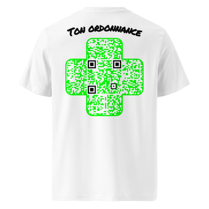 T-shirt QR Code personnalisé La Croix Verte – dos avec texte Ton ordonnance