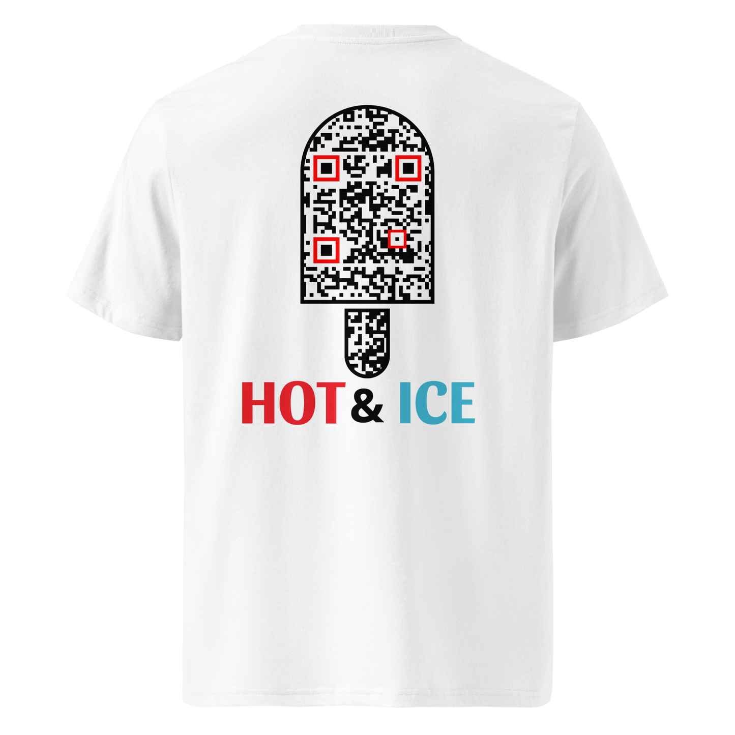 T-shirt QR Code personnalisé Le Bâtonnet – dos avec texte Hot & Ice