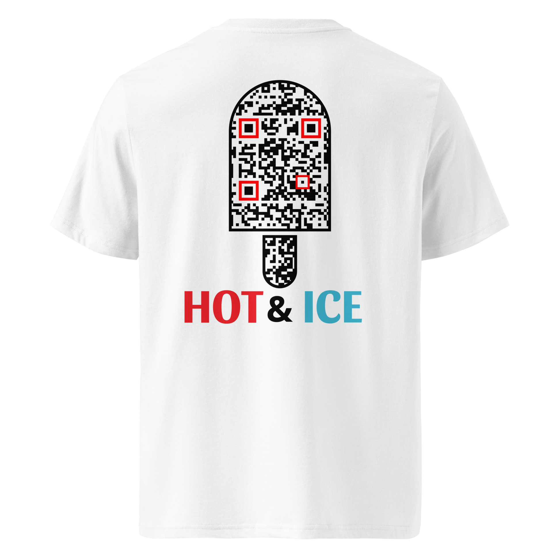 T-shirt QR Code personnalisé Le Bâtonnet – dos avec texte Hot & Ice