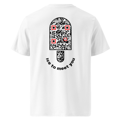 T-shirt QR Code personnalisé Le Bâtonnet – dos avec texte Ice to meet you