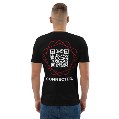 T-shirt QR Code personnalisé Le Connected – porté par un homme de dos2