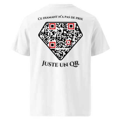 T-shirt QR Code personnalisé Le Diamant – dos avec texte Ce diamant n’a pas de prix.. Juste un QR