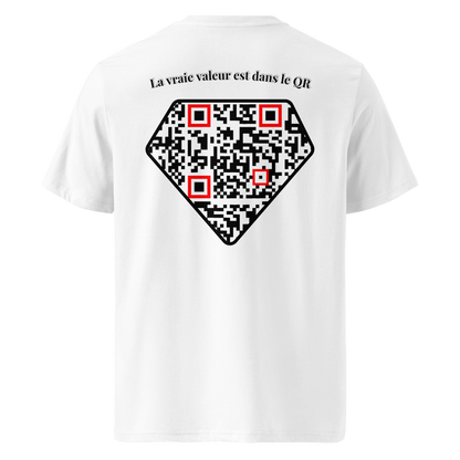 T-shirt QR Code personnalisé Le Diamant – dos avec texte La vraie valeur est dans le QR